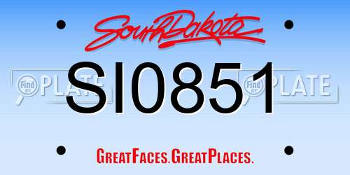 SI0851 South Dakota License Plate