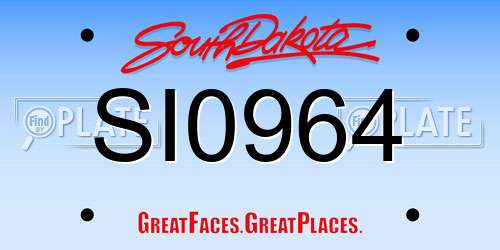 SI0964 South Dakota License Plate