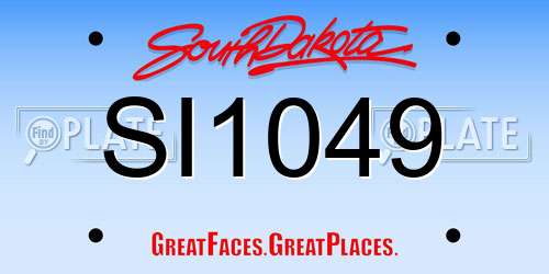 SI1049 South Dakota License Plate