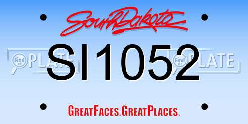 SI1052 South Dakota License Plate