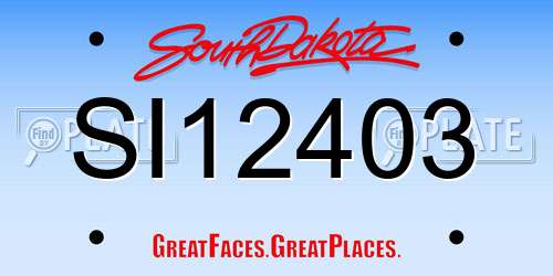 SI12403 South Dakota License Plate