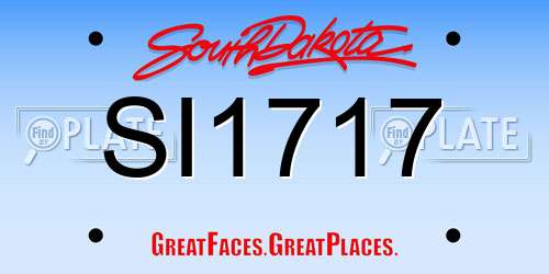 SI1717 South Dakota License Plate