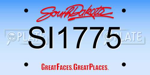 SI1775 South Dakota License Plate