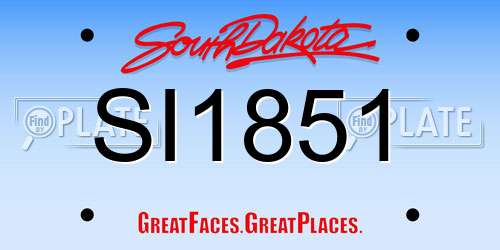 SI1851 South Dakota License Plate