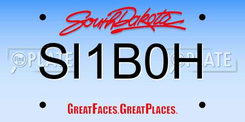 SI1B0H South Dakota License Plate