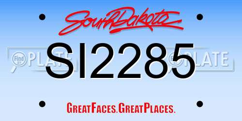 SI2285 South Dakota License Plate
