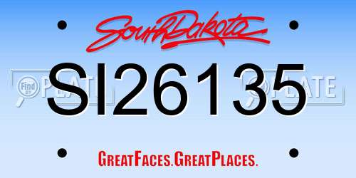 SI26135 South Dakota License Plate