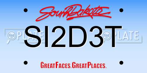 SI2D3T South Dakota License Plate