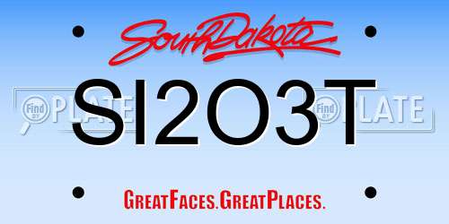 SI2O3T South Dakota License Plate