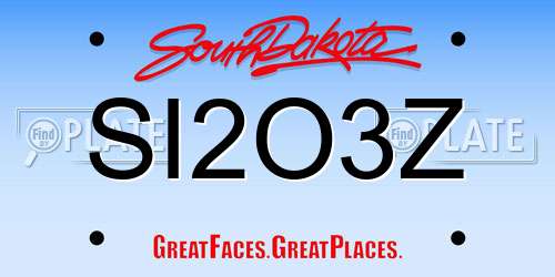 SI2O3Z South Dakota License Plate