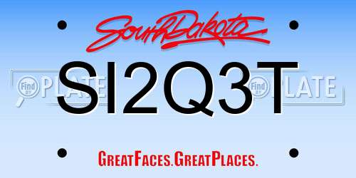 SI2Q3T South Dakota License Plate