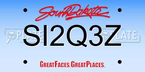 SI2Q3Z South Dakota License Plate