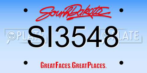 SI3548 South Dakota License Plate