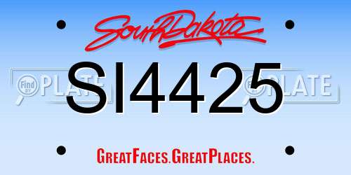 SI4425 South Dakota License Plate