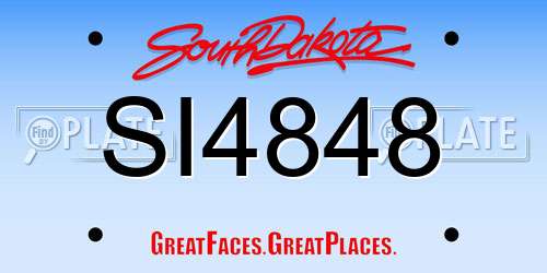 SI4848 South Dakota License Plate