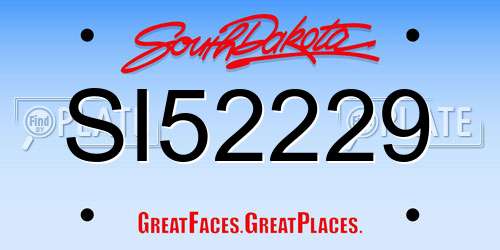 SI52229 South Dakota License Plate