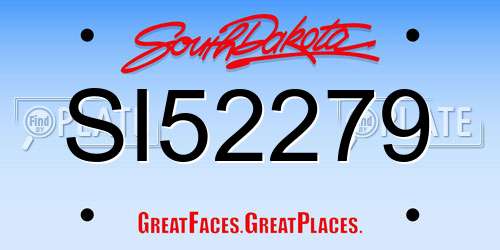 SI52279 South Dakota License Plate
