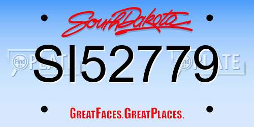 SI52779 South Dakota License Plate