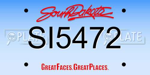 SI5472 South Dakota License Plate