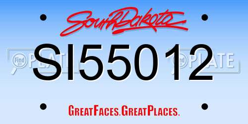 SI55012 South Dakota License Plate