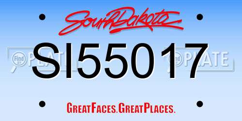 SI55017 South Dakota License Plate