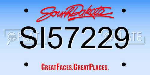 SI57229 South Dakota License Plate