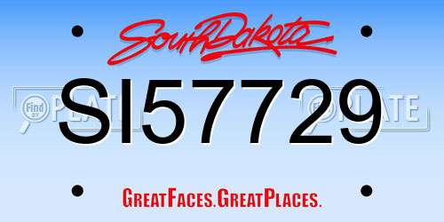 SI57729 South Dakota License Plate