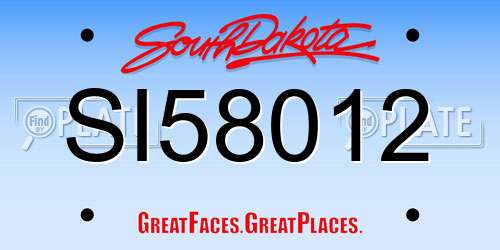 SI58012 South Dakota License Plate