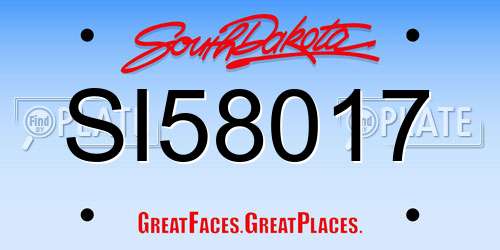 SI58017 South Dakota License Plate