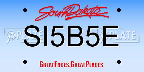SI5B5E South Dakota License Plate