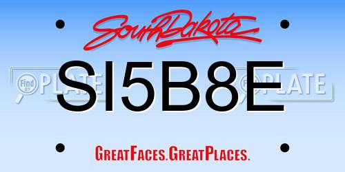 SI5B8E South Dakota License Plate