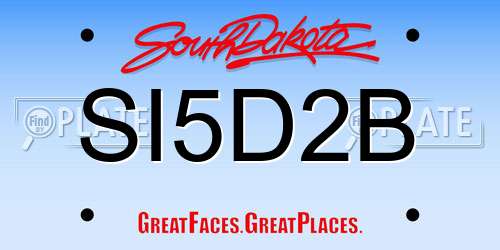 SI5D2B South Dakota License Plate