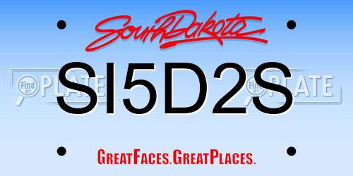 SI5D2S South Dakota License Plate