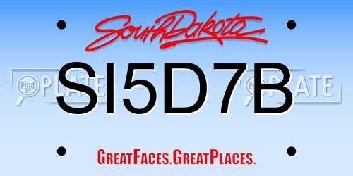 SI5D7B South Dakota License Plate
