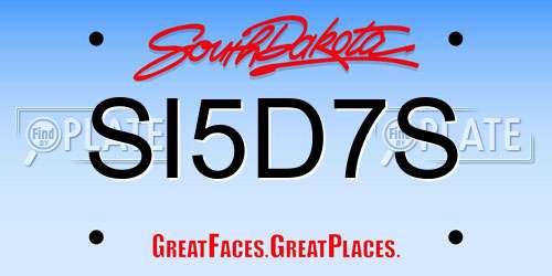 SI5D7S South Dakota License Plate