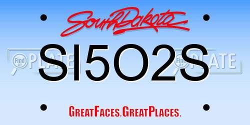 SI5O2S South Dakota License Plate