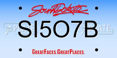 SI5O7B South Dakota License Plate