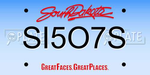 SI5O7S South Dakota License Plate