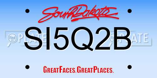 SI5Q2B South Dakota License Plate