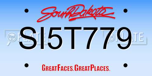 SI5T779 South Dakota License Plate