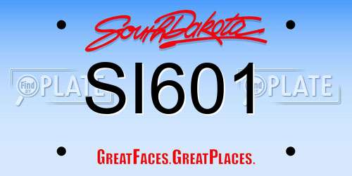 SI601 South Dakota License Plate