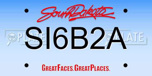 SI6B2A South Dakota License Plate