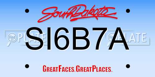 SI6B7A South Dakota License Plate