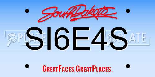 SI6E4S South Dakota License Plate