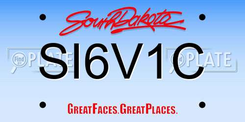 SI6V1C South Dakota License Plate