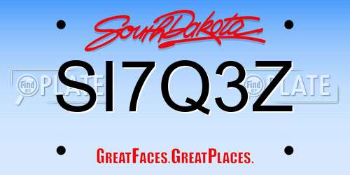 SI7Q3Z South Dakota License Plate