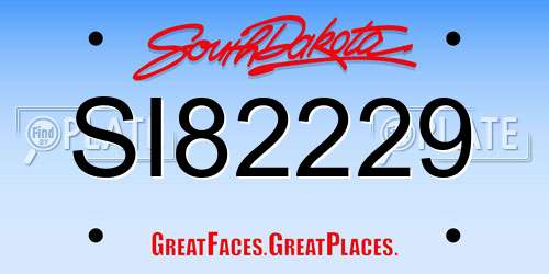 SI82229 South Dakota License Plate