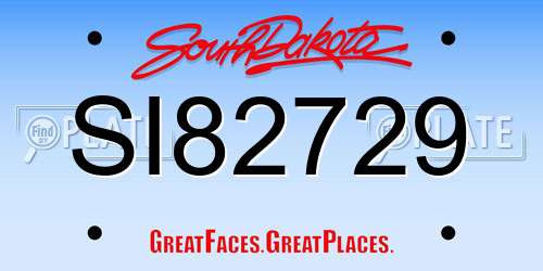 SI82729 South Dakota License Plate
