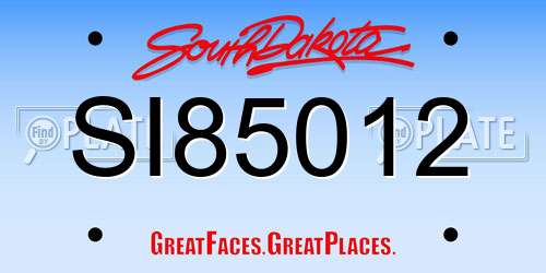 SI85012 South Dakota License Plate