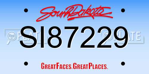 SI87229 South Dakota License Plate
